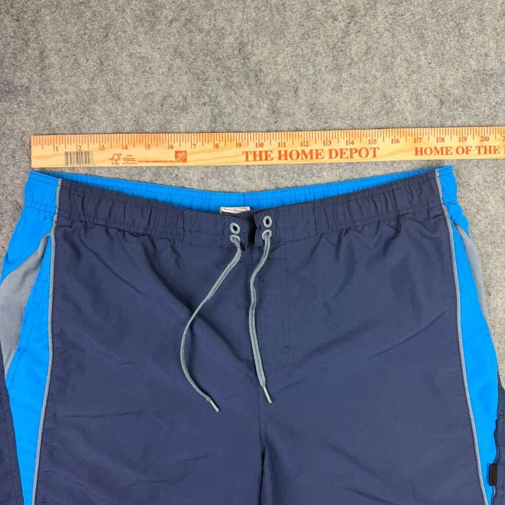 Men's Vintage Y2K Nike Board Shorts Swim Trunks Blue Navy Grey Size Large